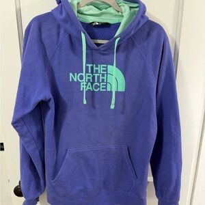 The North Face Blue Hoodie with Green Accents